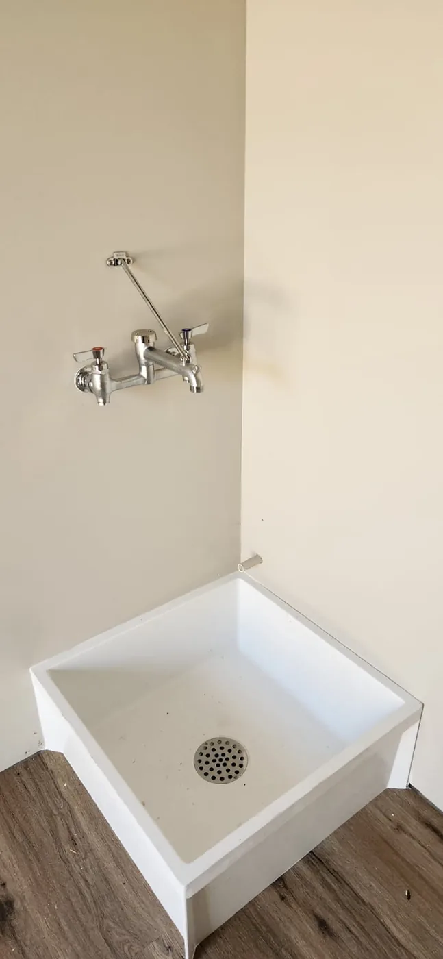 Commercial mop sink plumbing installation