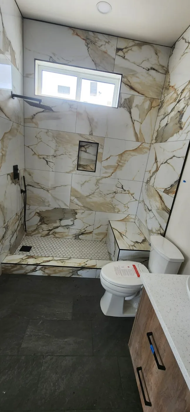 Finished shower plumbing installation