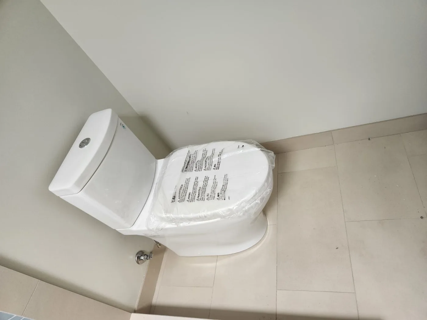 Finished toilet plumbing installation
